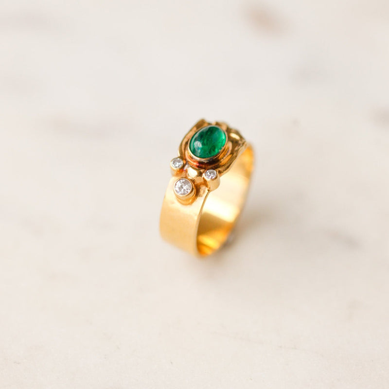 Evelyn Emerald + Diamond Ring