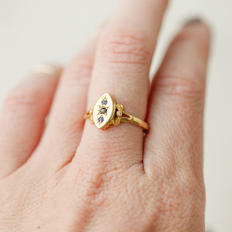 Lucille Celestial Sapphire + Diamond Ring