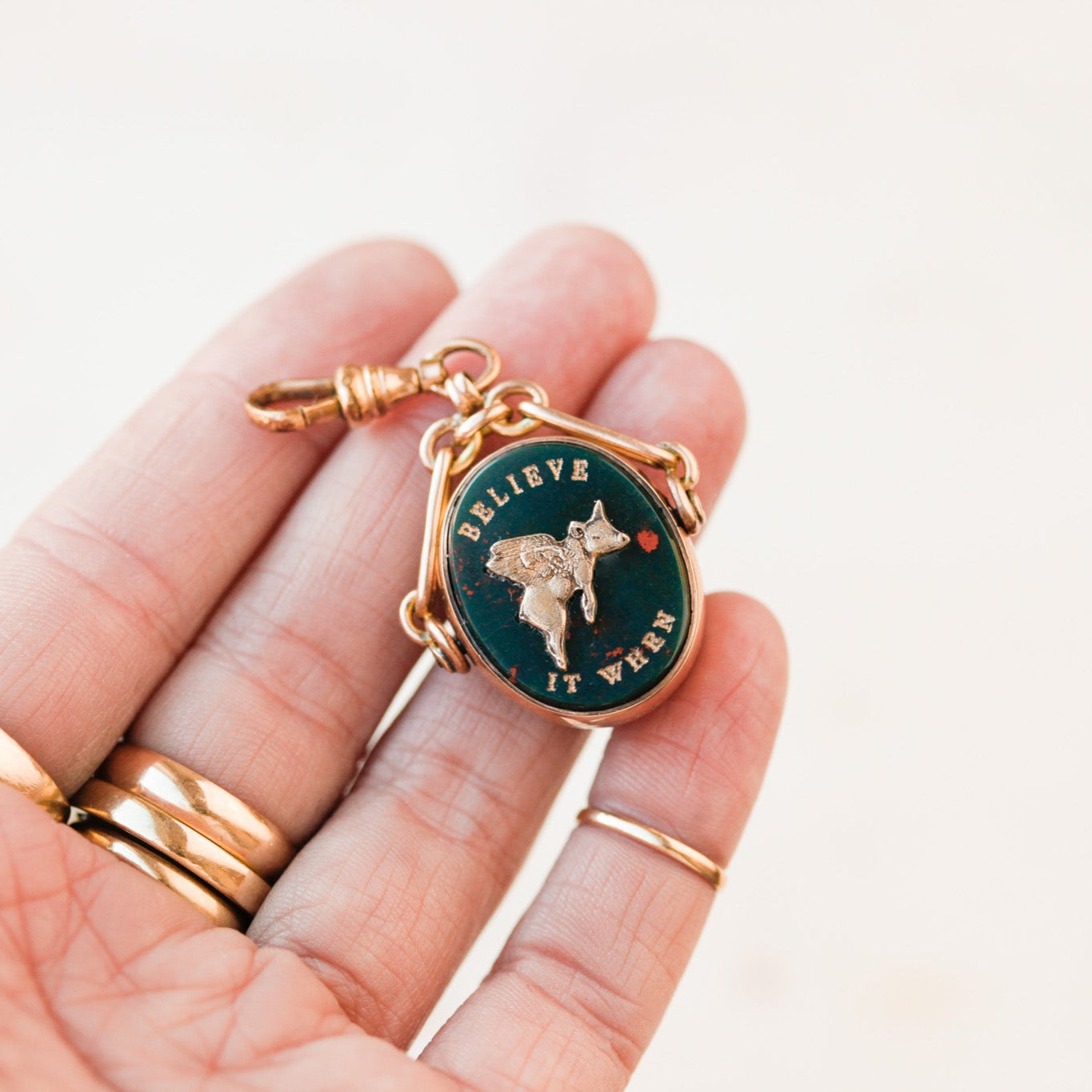 "Believe It When" Swivel Pendant