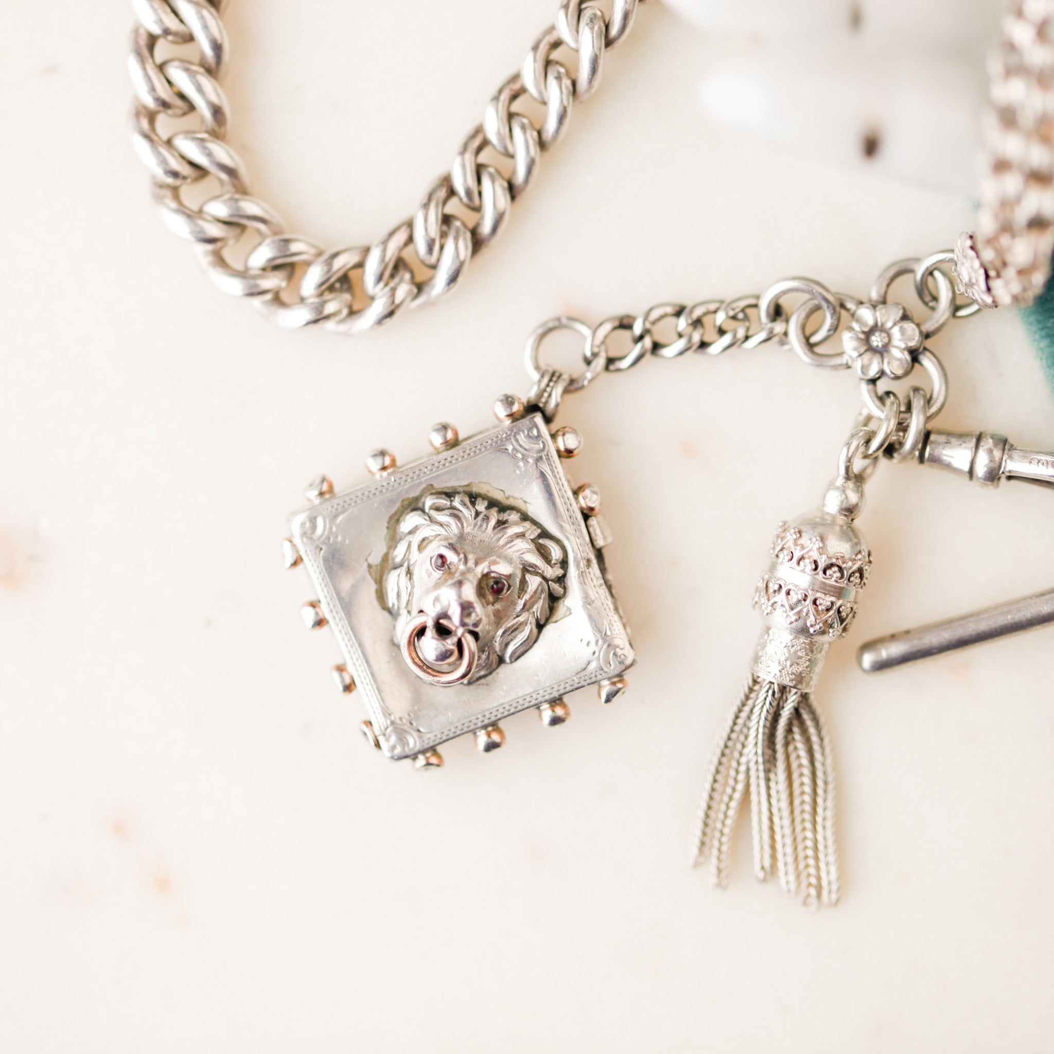 Victorian Lion Locket + Toggle