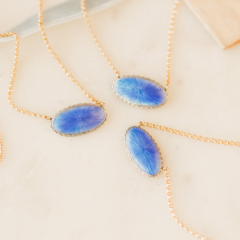 Blue Enameled Pendants