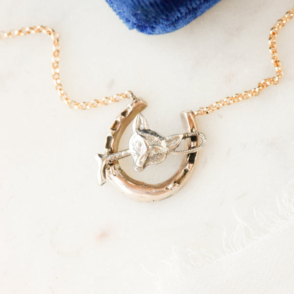 Sportsman Fox Horseshoe Pendant