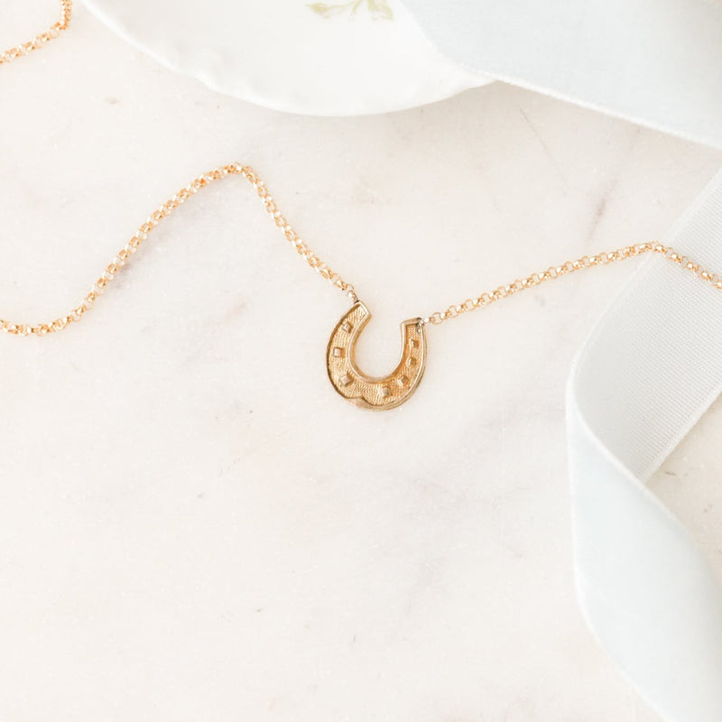Dainty Lucky 7 Horseshoe Pendant