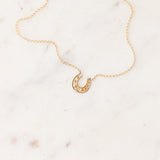 Dainty Lucky 7 Horseshoe Pendant