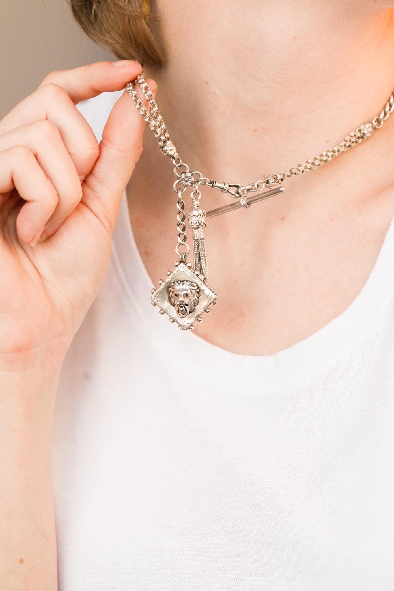 Victorian Lion Locket + Toggle