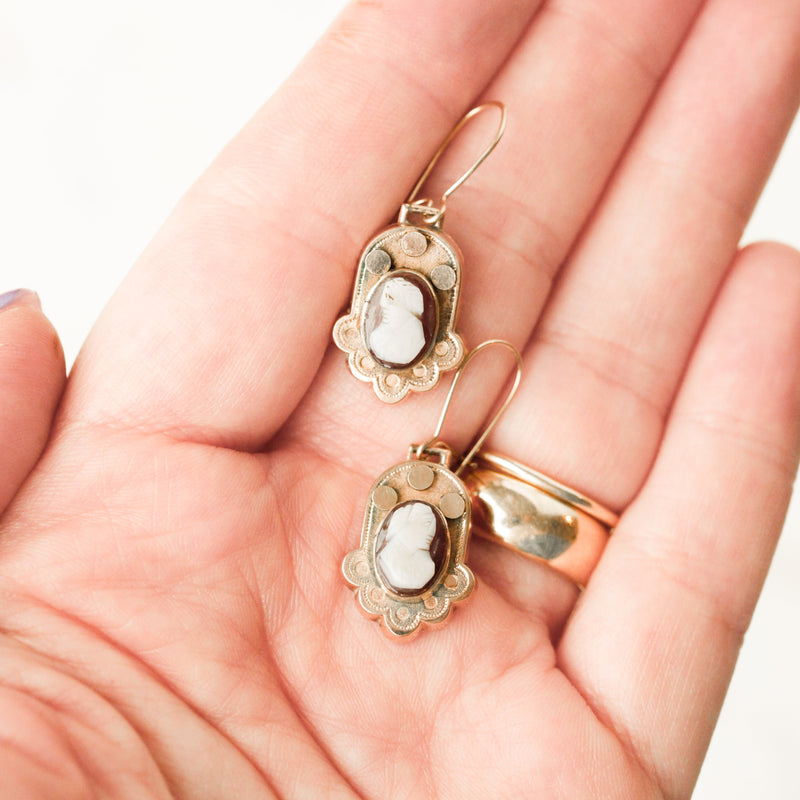 Kitty Cameo Earrings