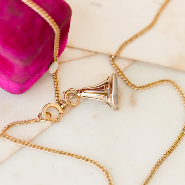 Diana Solid Gold Intaglio Necklace