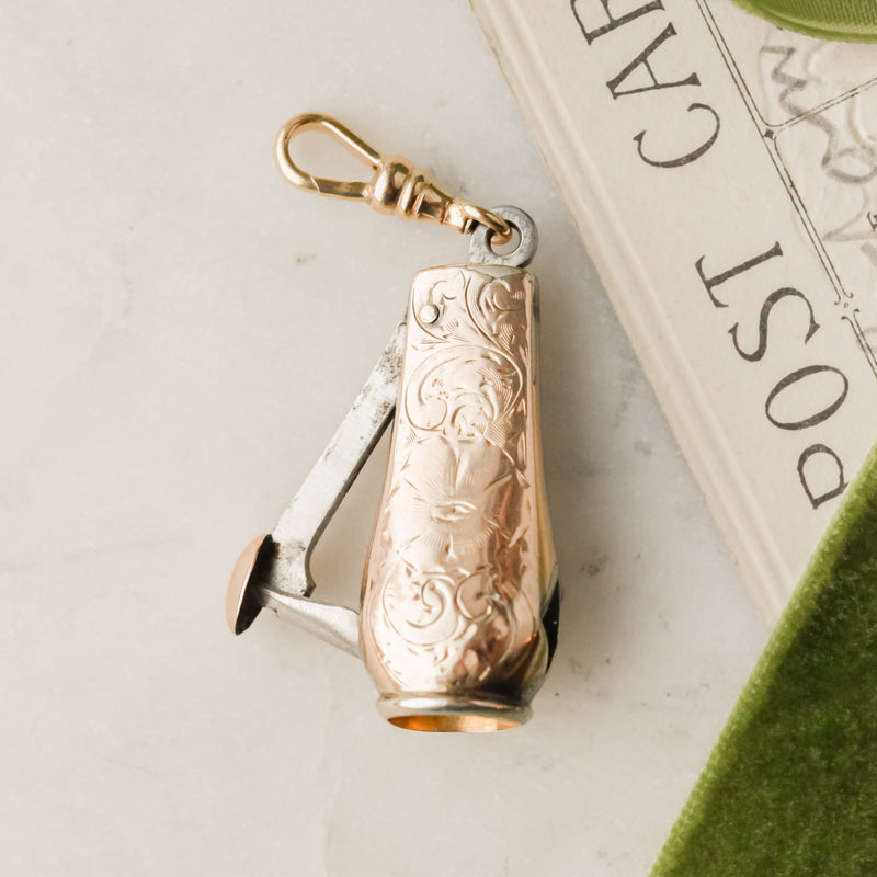 Floral Cigarette Cutter Swivel Charm