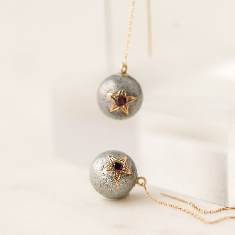 Lucia Celestial Orb Threader Earrings