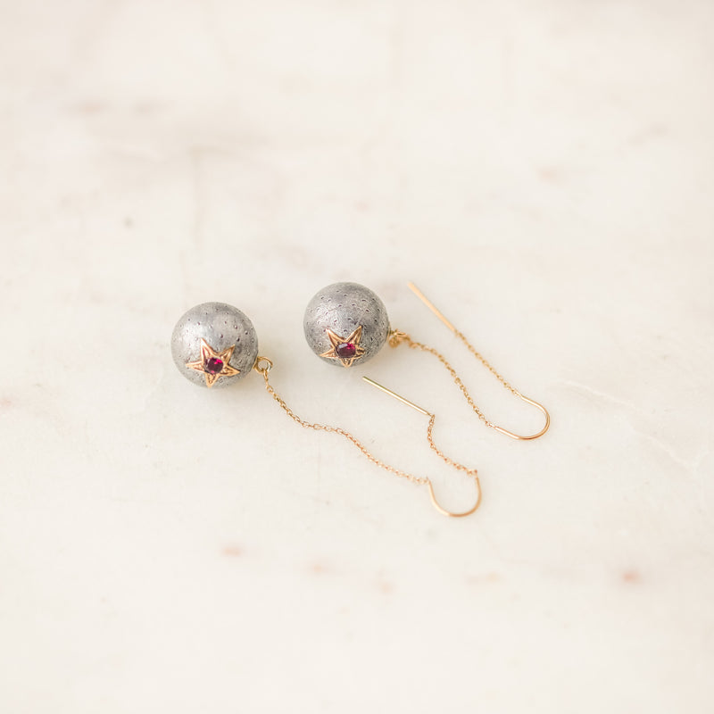 Lucia Celestial Orb Threader Earrings