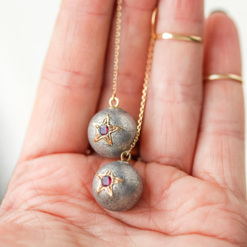 Lucia Celestial Orb Threader Earrings