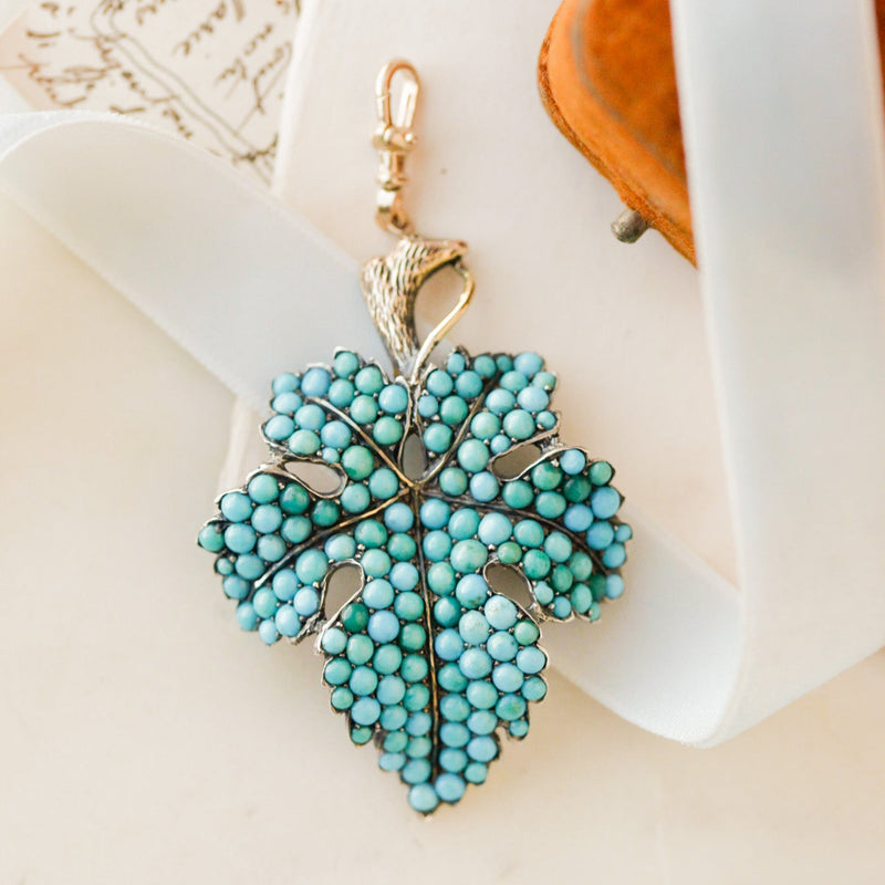 Serena Turquoise Leaf Pendant