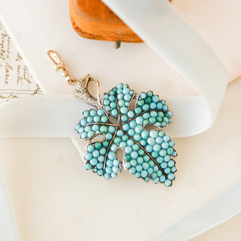 Serena Turquoise Leaf Pendant