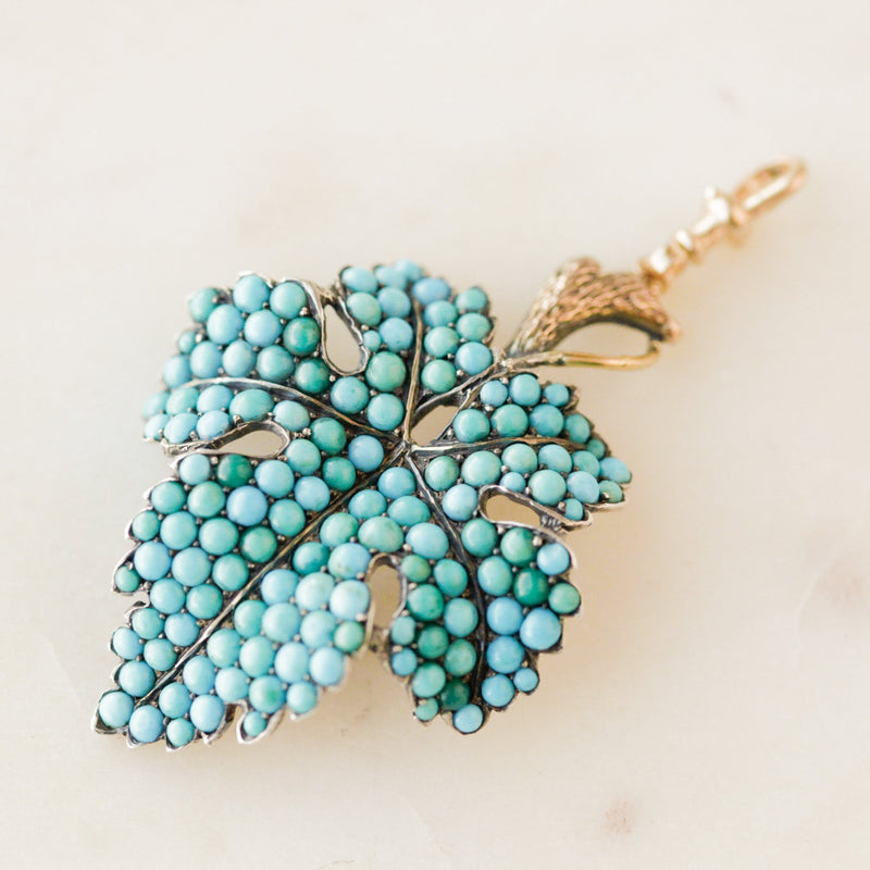 Serena Turquoise Leaf Pendant