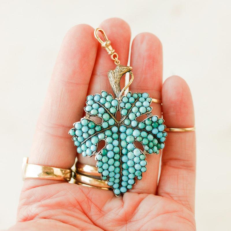 Serena Turquoise Leaf Pendant