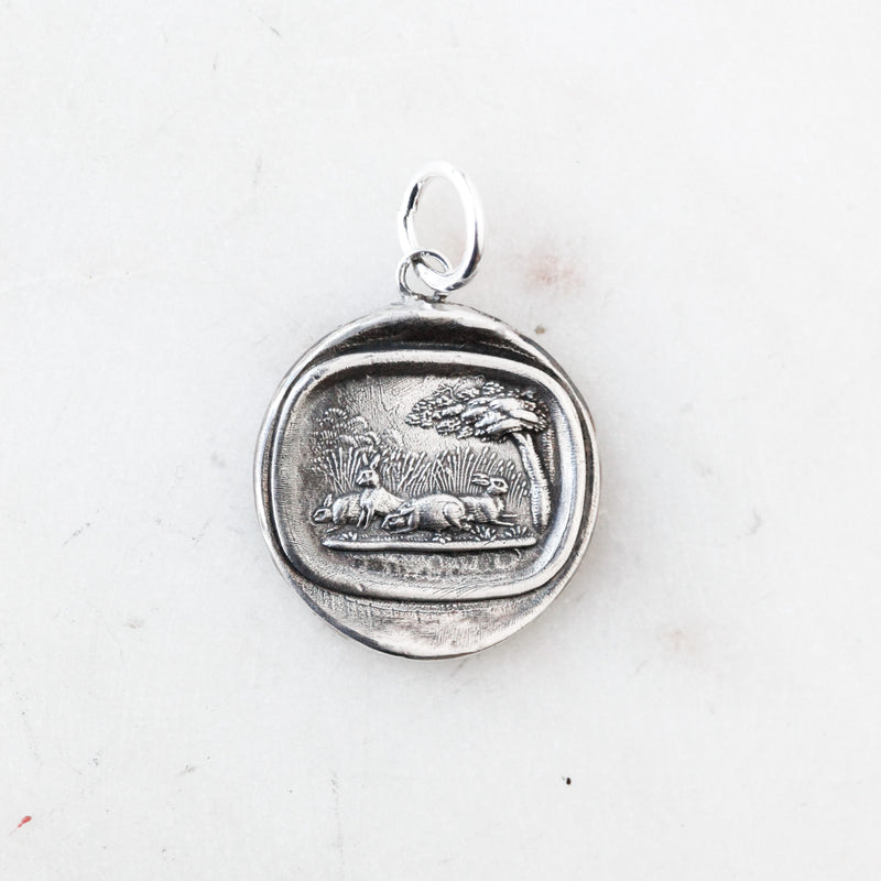 "Cottontail" Silver Charm