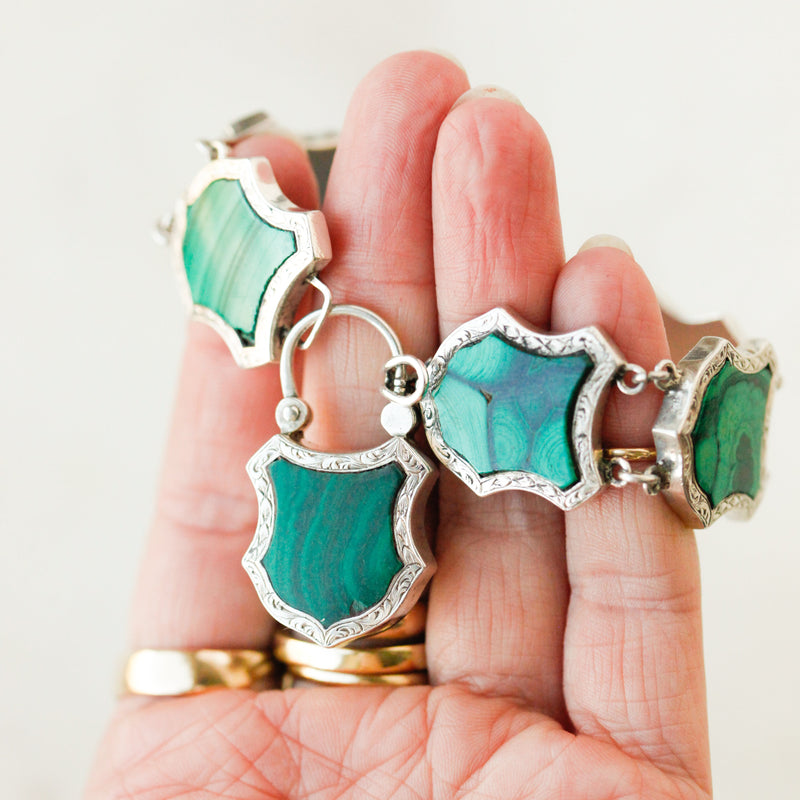 Hidden Locket Malachite Bracelet