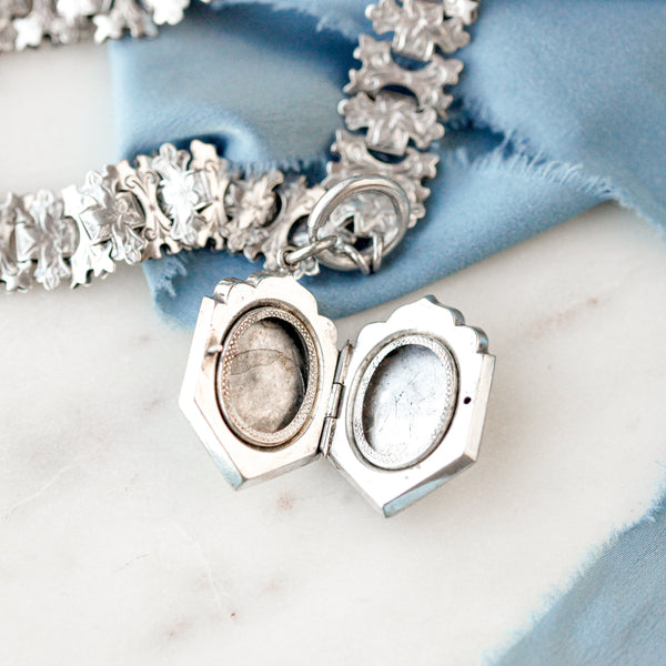 Engraved Fern Book Chain Locket