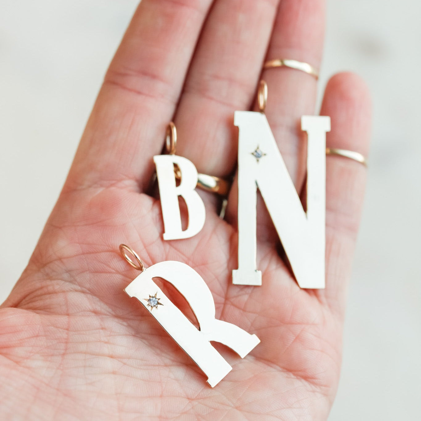 Modern Gold Letter Charms