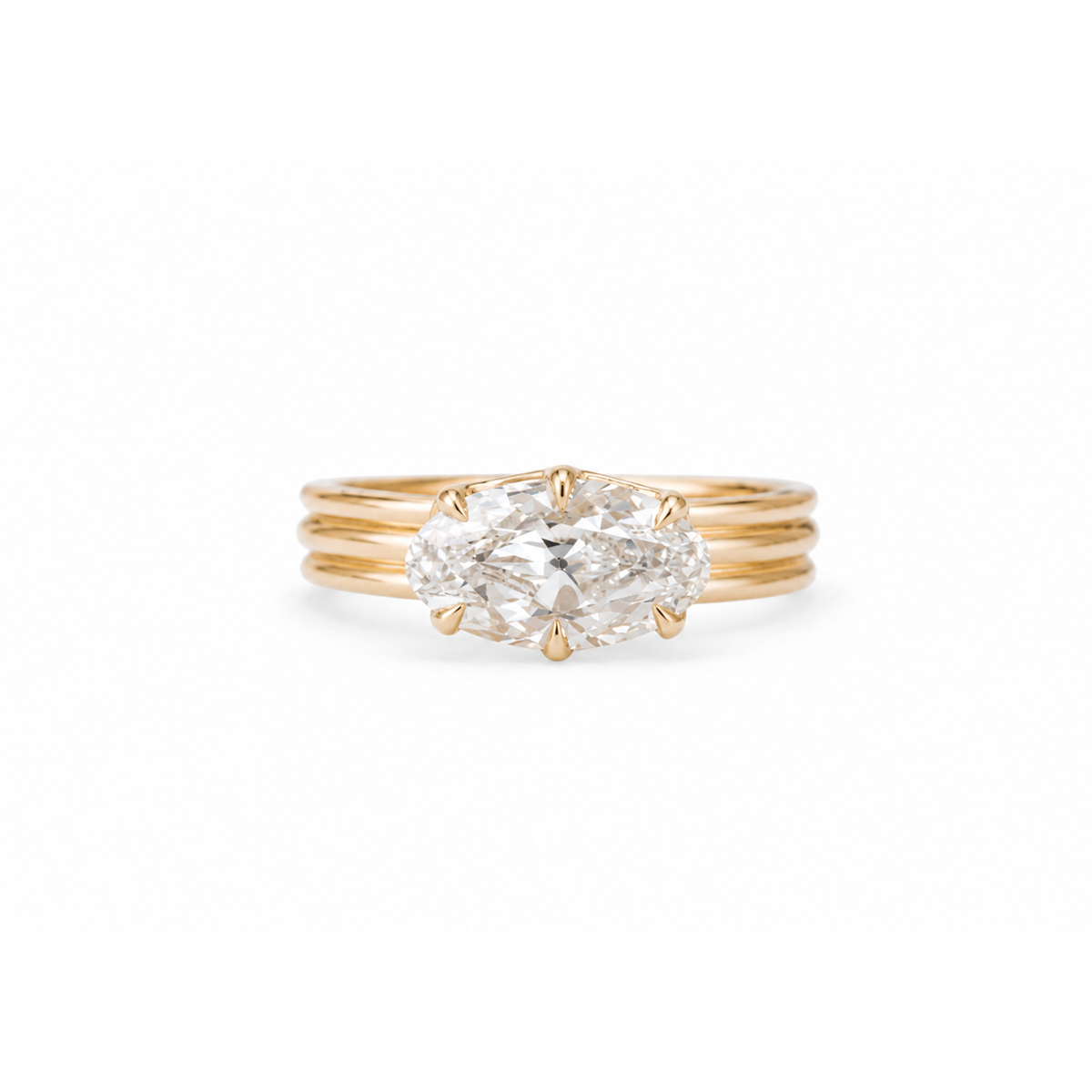Antique Moval Diamond in Regency Setting