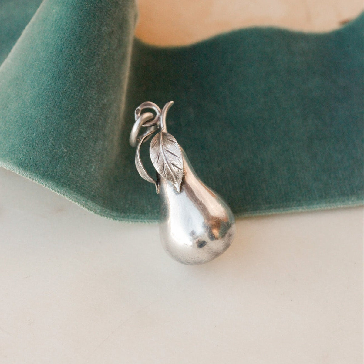 Vintage Sterling Silver Pear Pendant