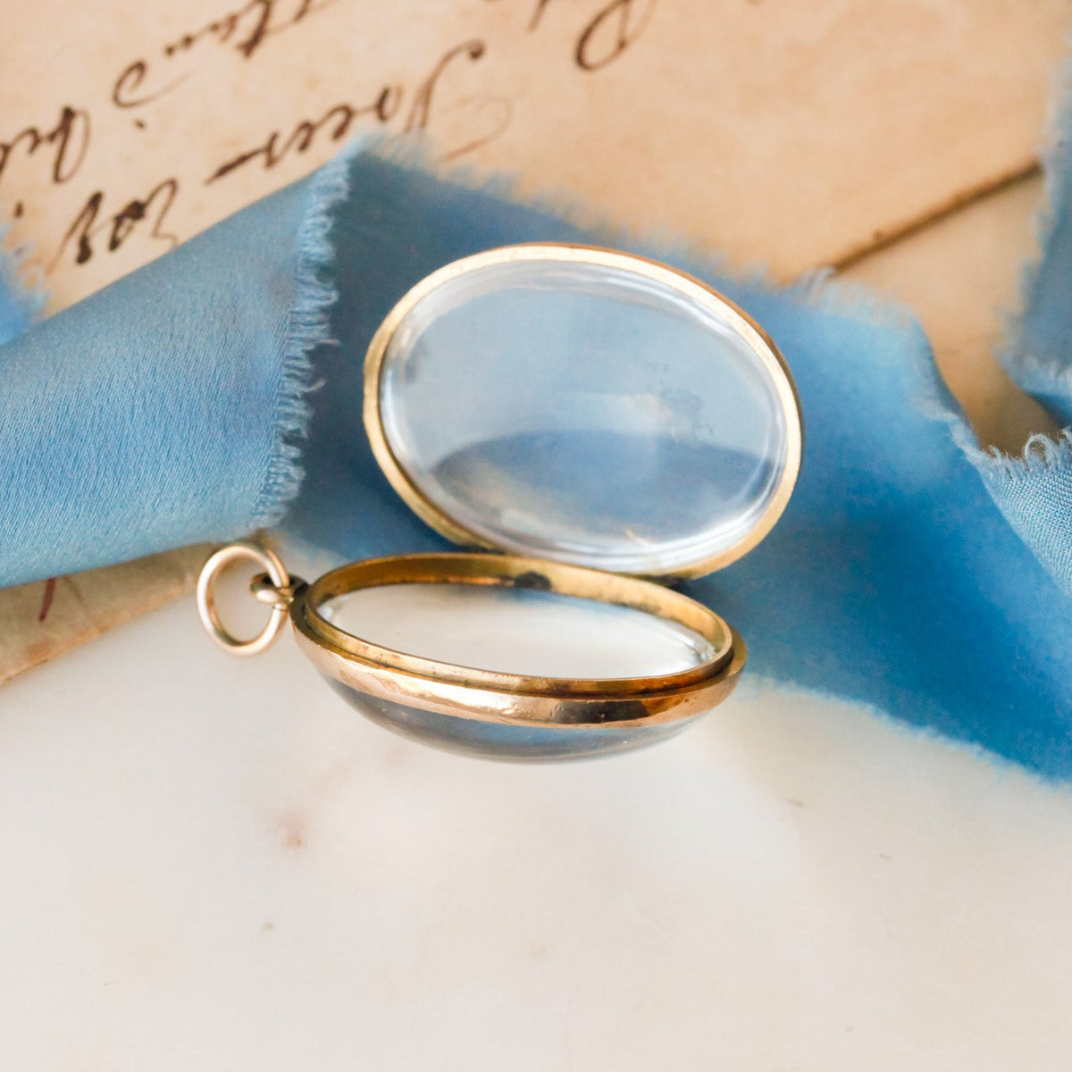 Victorian Gold-Filled Double-Sided Rock Crystal Locket