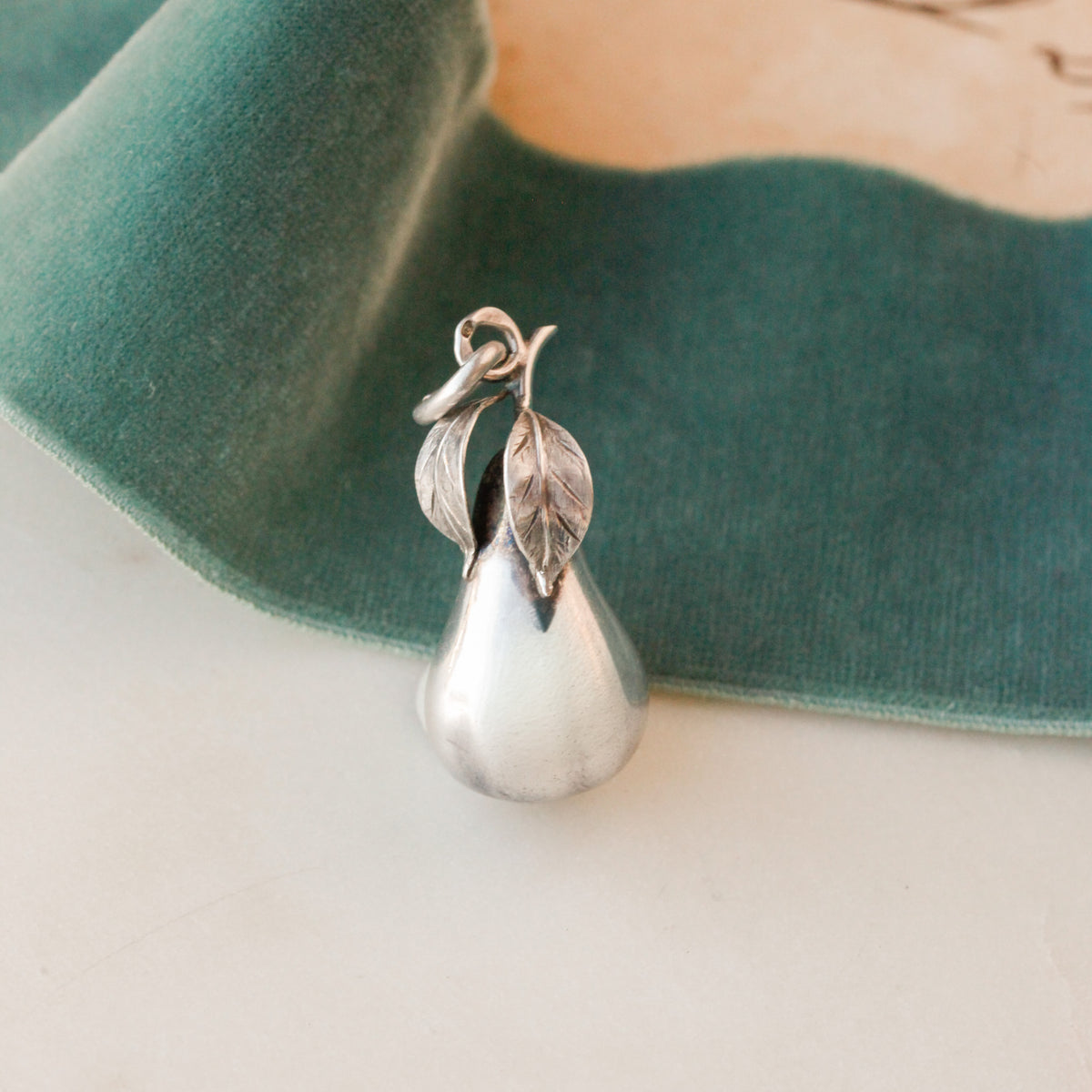Vintage Sterling Silver Pear Pendant