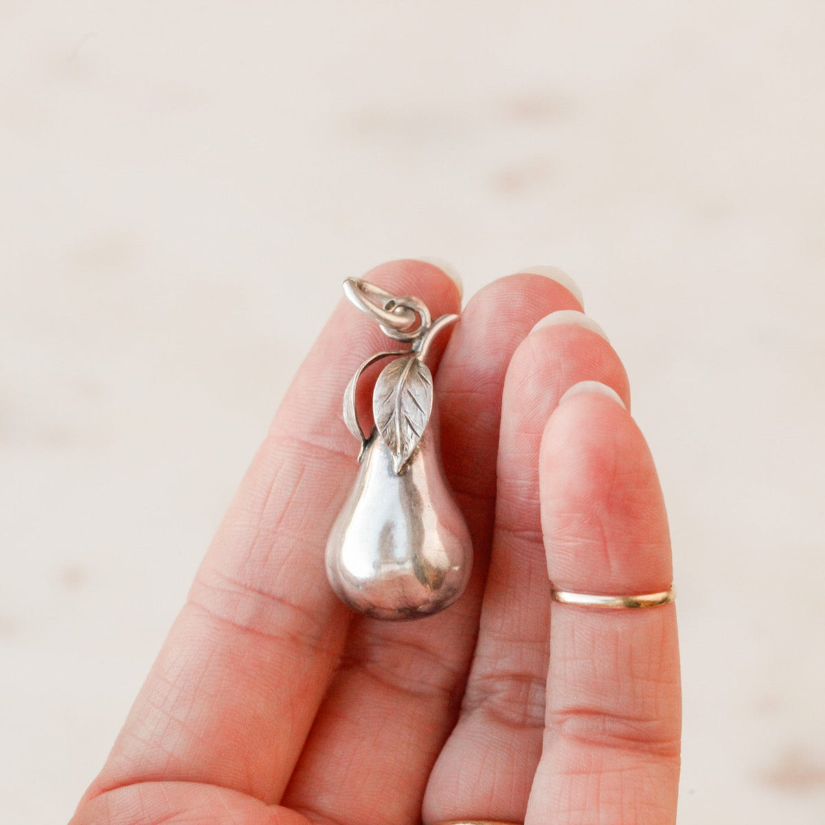 Vintage Sterling Silver Pear Pendant