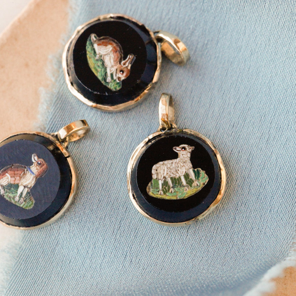 Georgian Micromosaic Menagerie Pendants