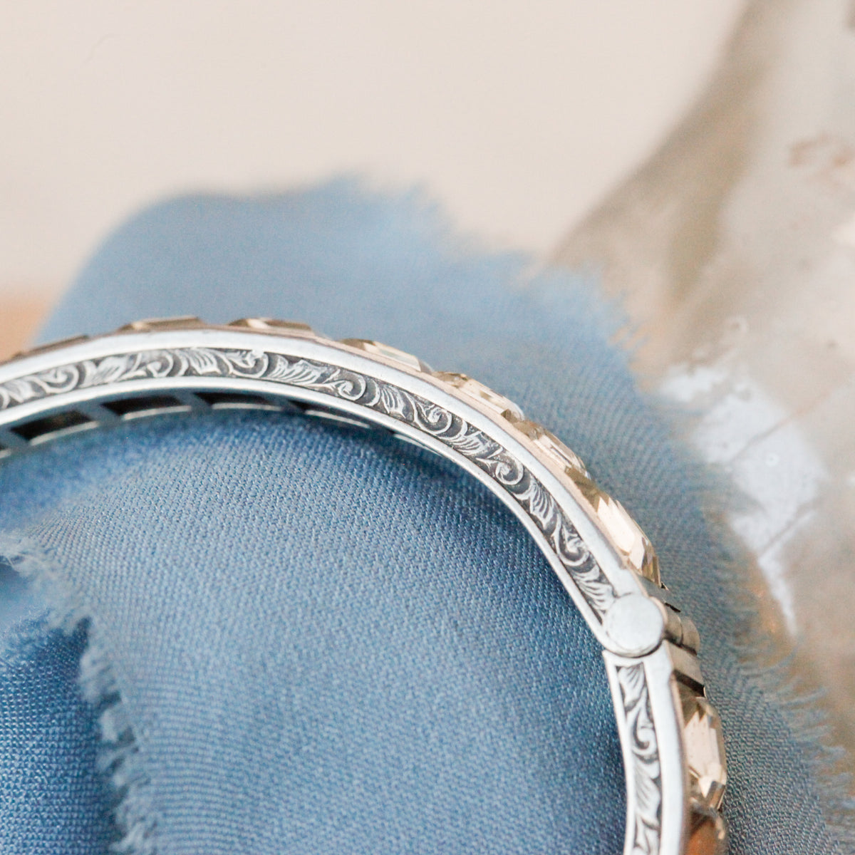 Lorris Art Deco Crystal Channel-Set Bangle