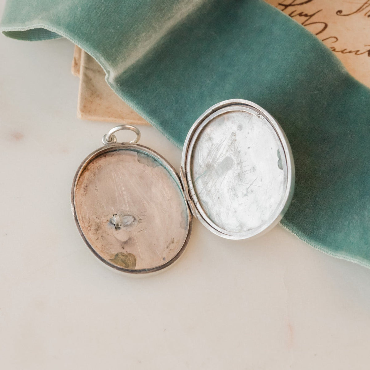Athena Victorian Silver Owl & Bamboo Locket