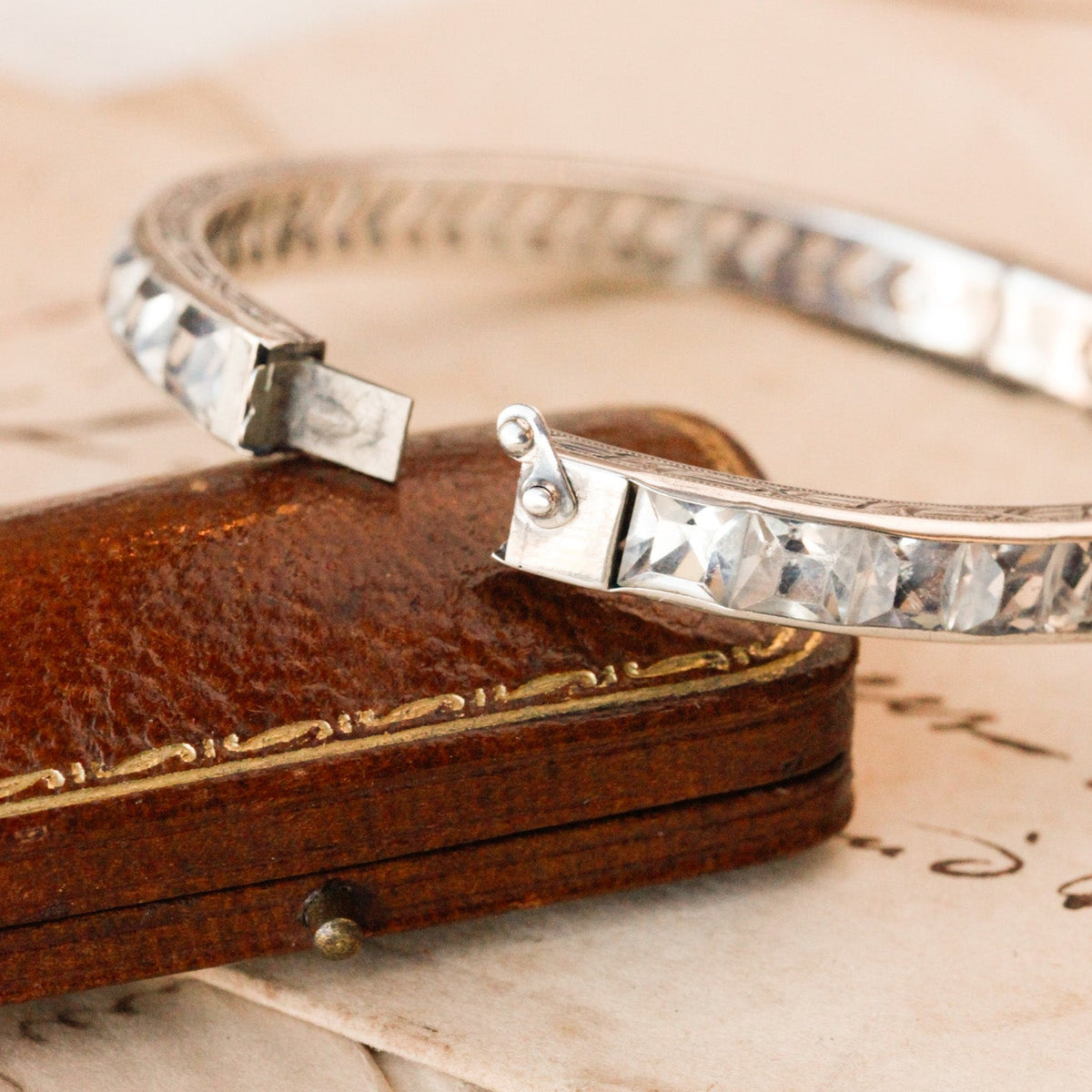 Penelope Art Deco Crystal Channel-Set Bangle