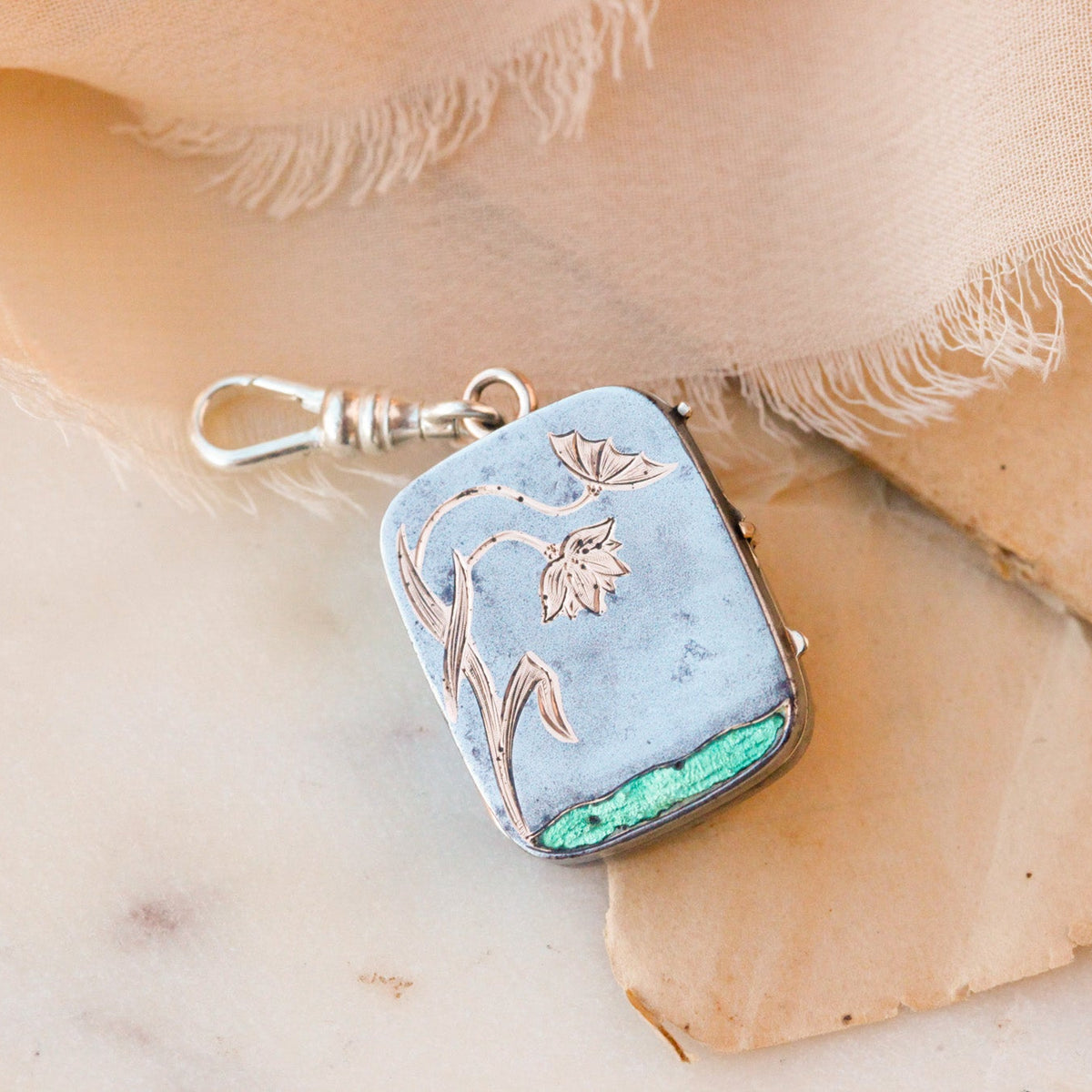 Art Deco Floral Engraved Locket