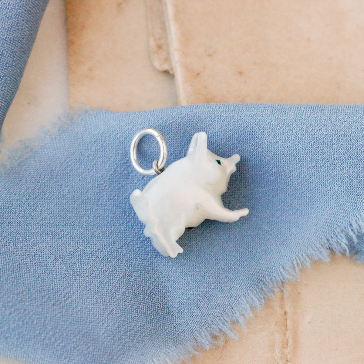 Vintage Mother of Pearl Pig Charm