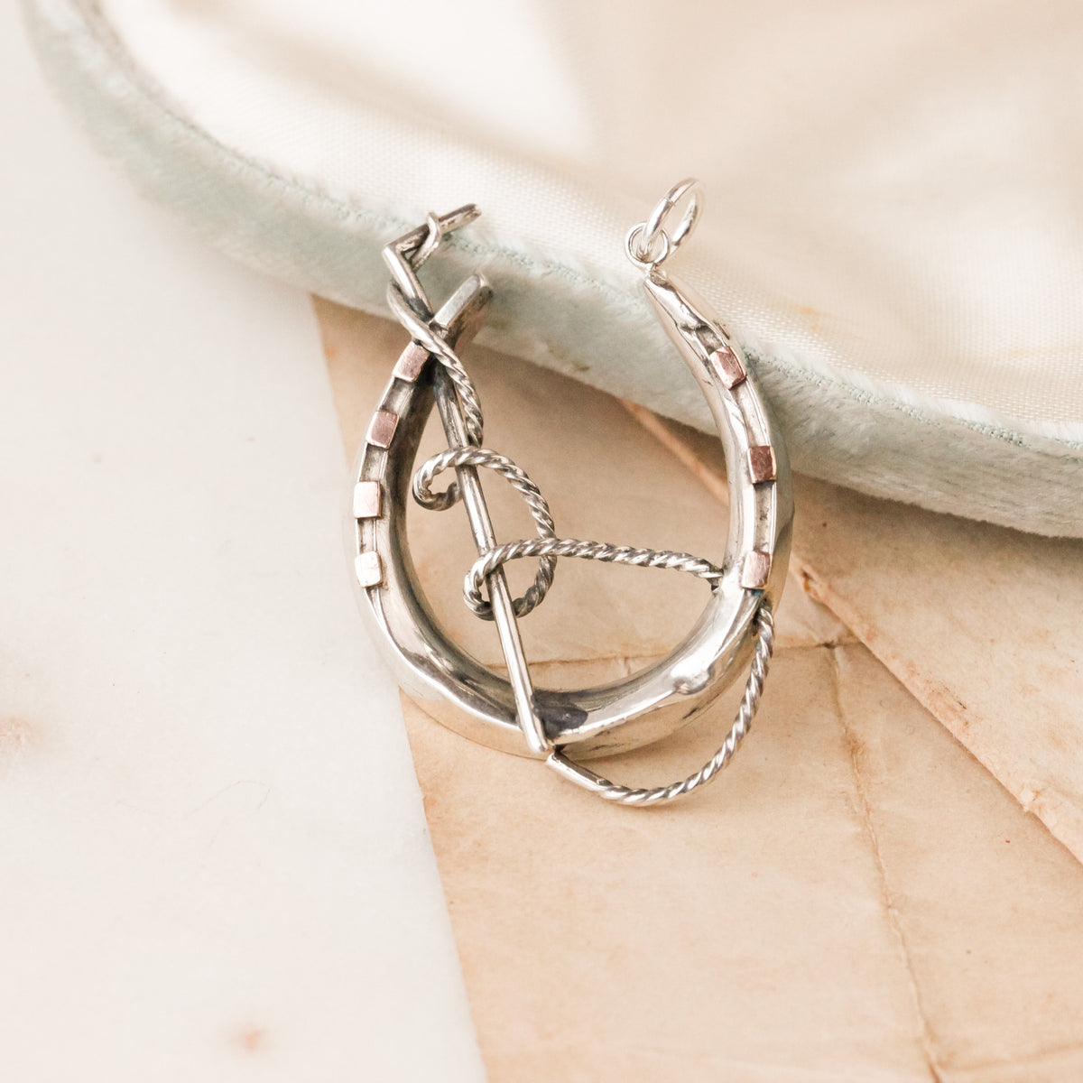Victorian Horseshoe and Riding Crop Pendant