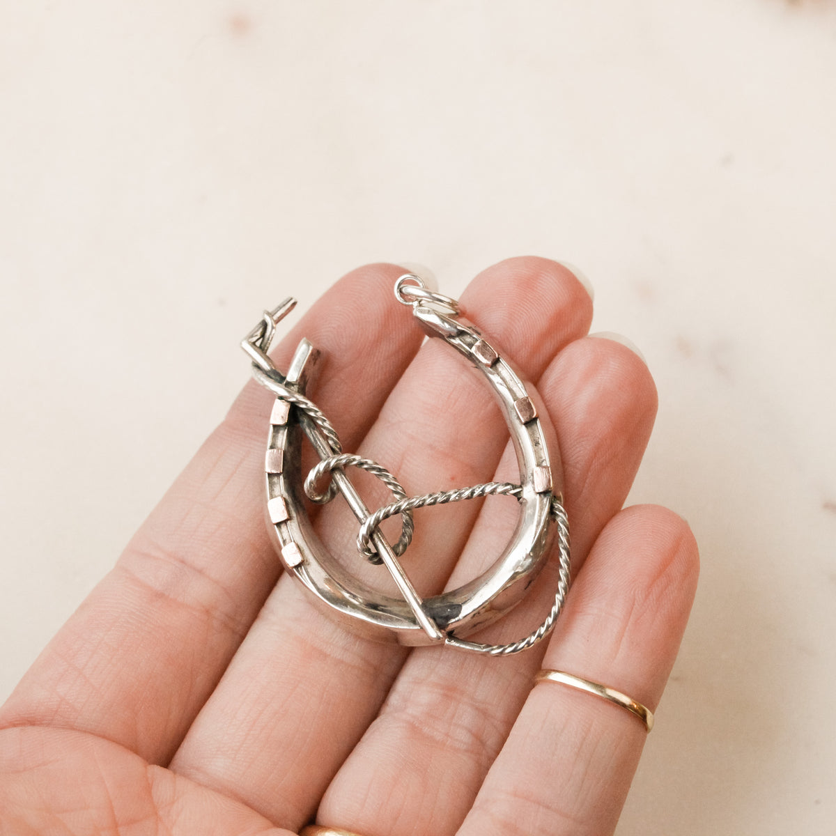 Victorian Horseshoe and Riding Crop Pendant