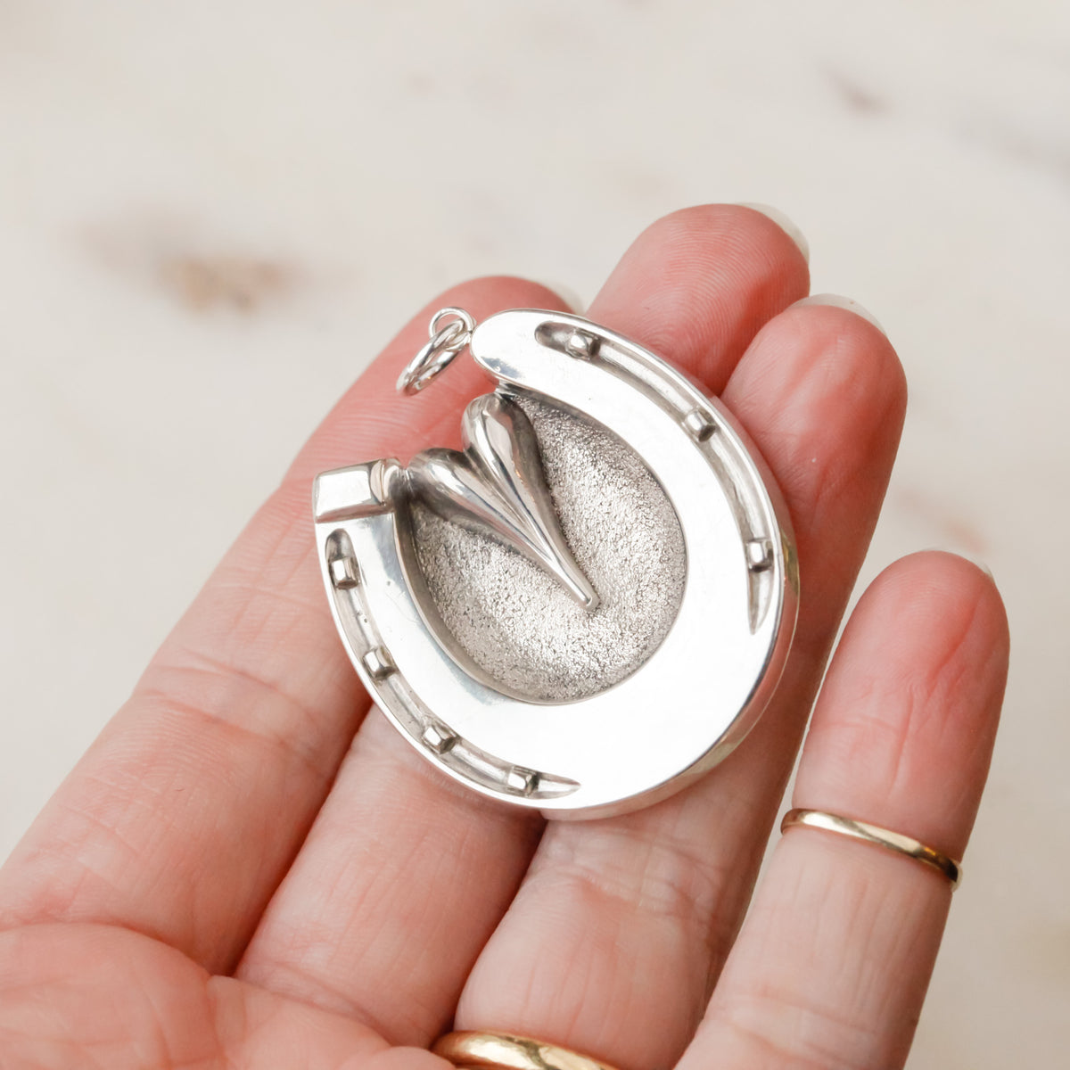 Lucky Horseshoe and Hoof Pendant