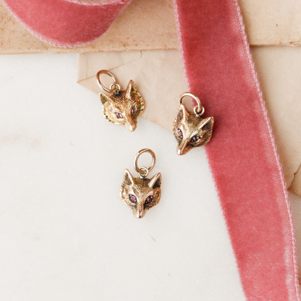 Victorian Gold Fox Pendants