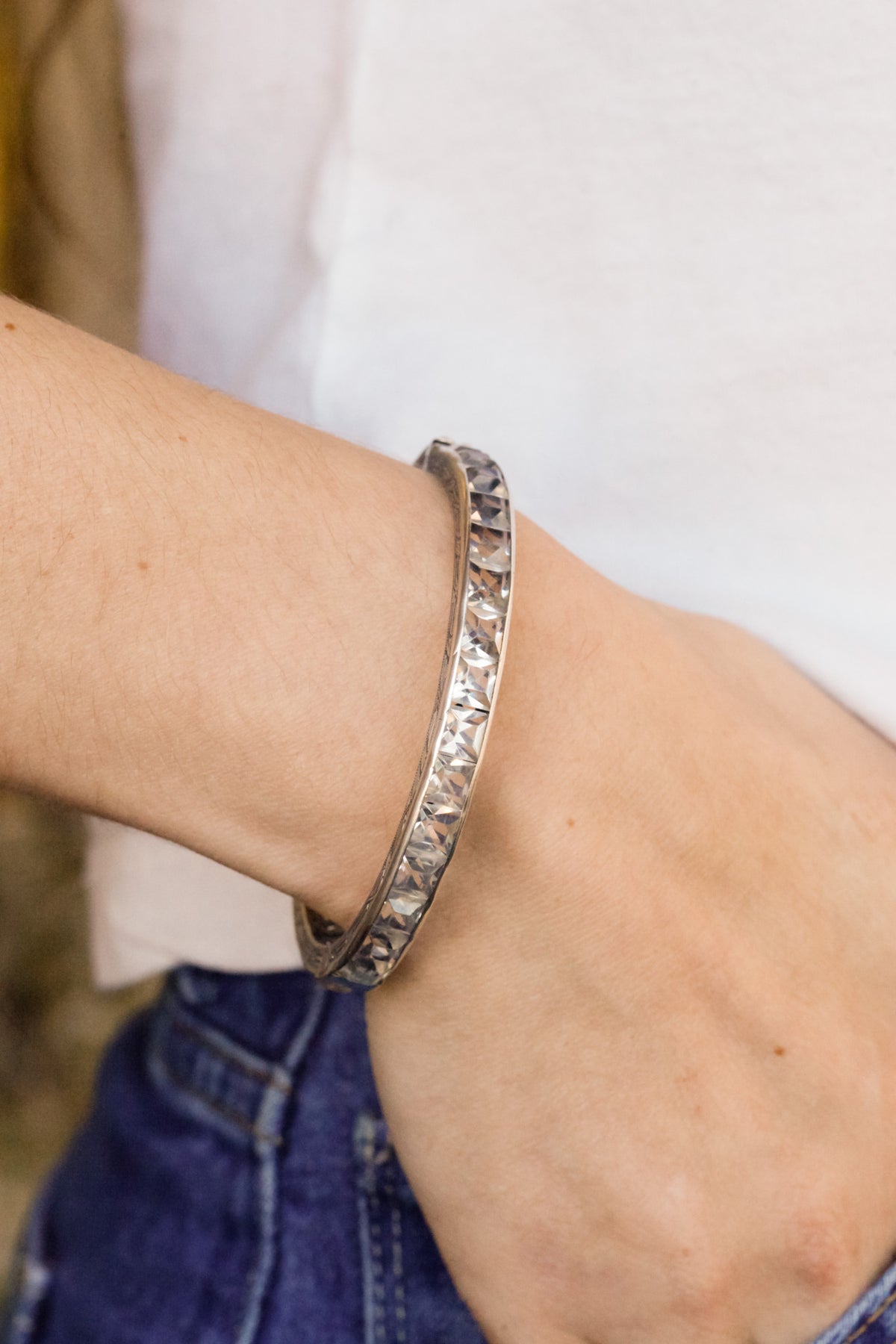Penelope Art Deco Crystal Channel-Set Bangle