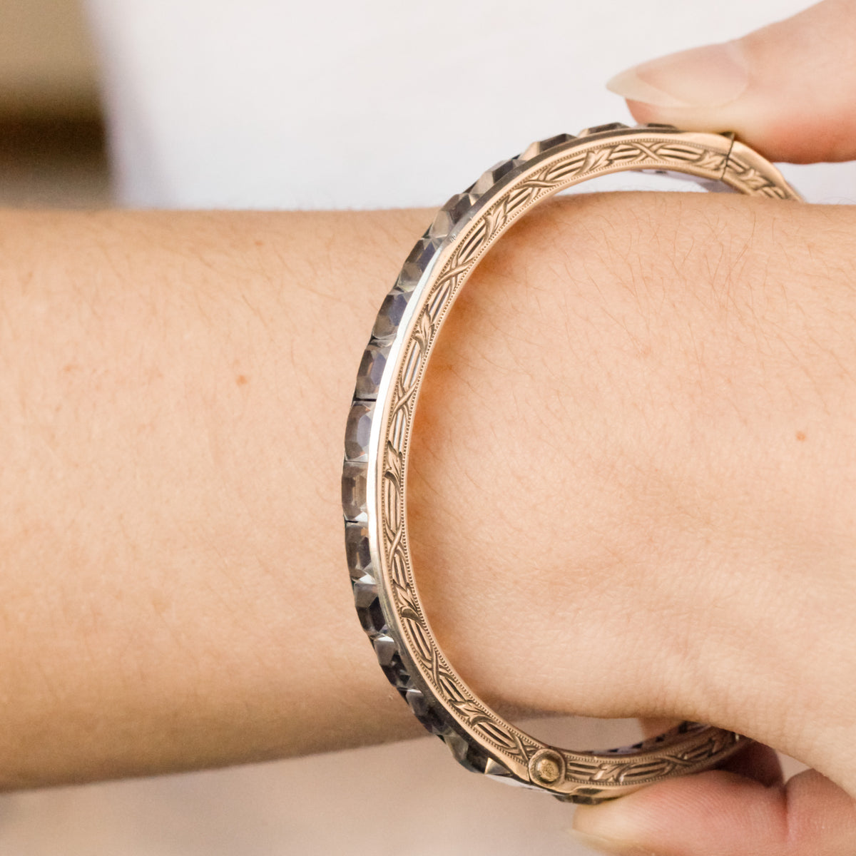 Penelope Art Deco Crystal Channel-Set Bangle