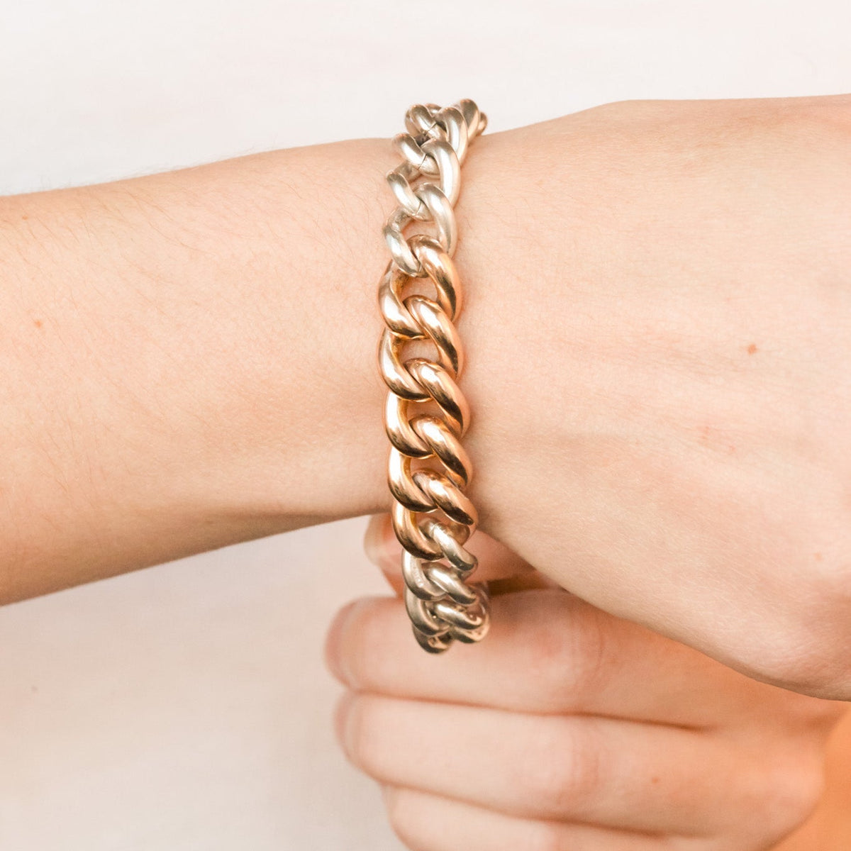 Gennie Gold and Sterling Curb Bracelet