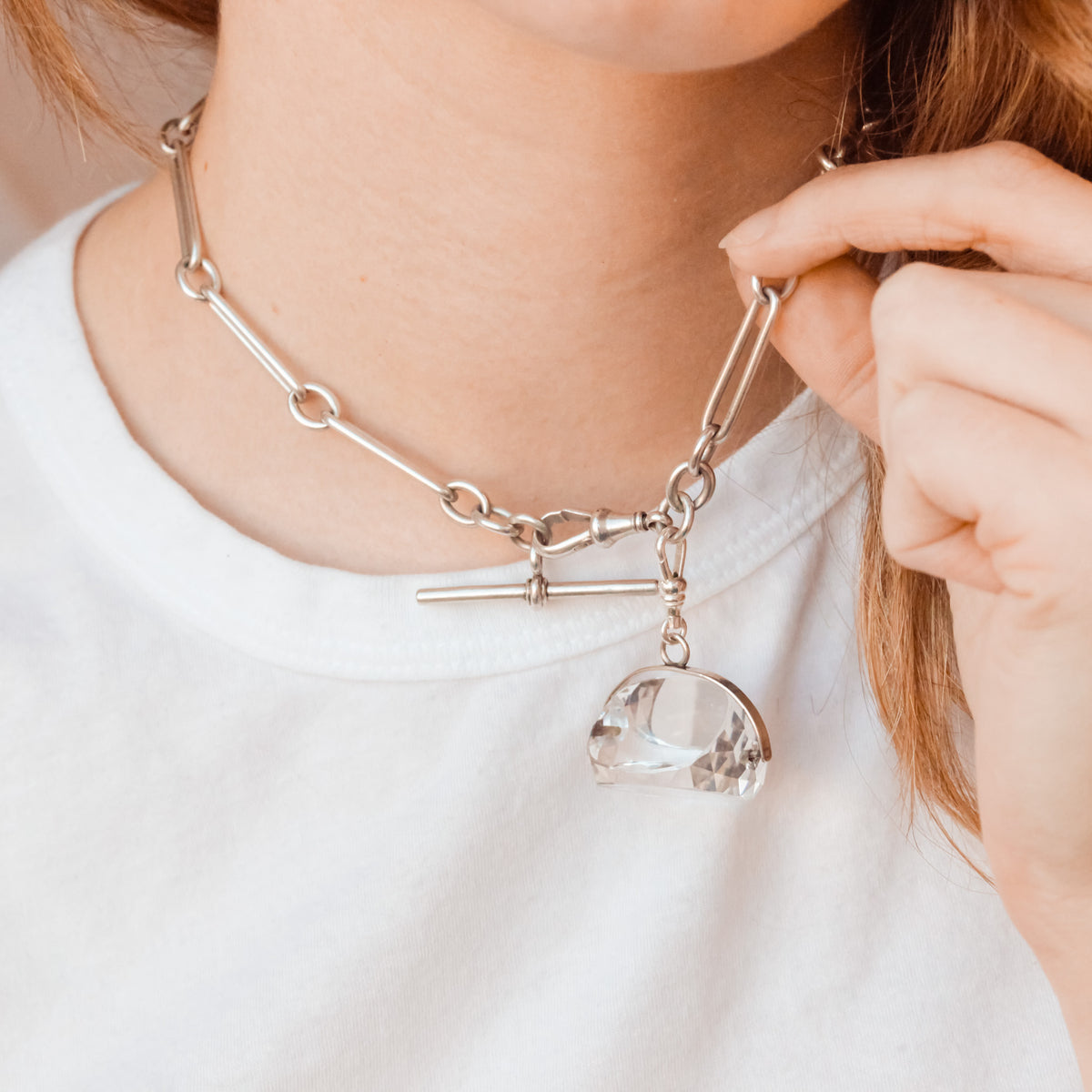 Victorian Sterling Silver Trombone Chain
