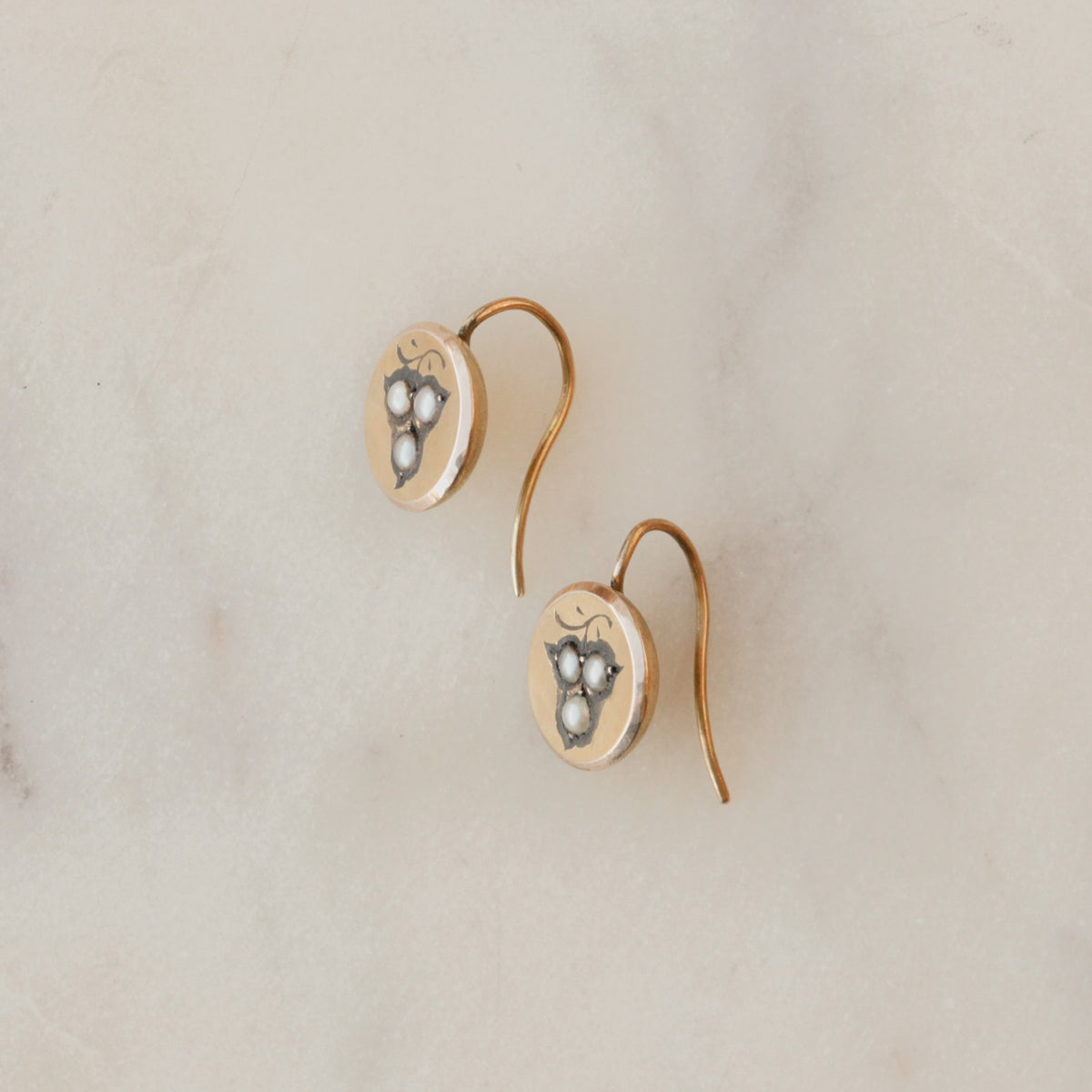Marnie Victorian Seed Pearl Grape Earrings