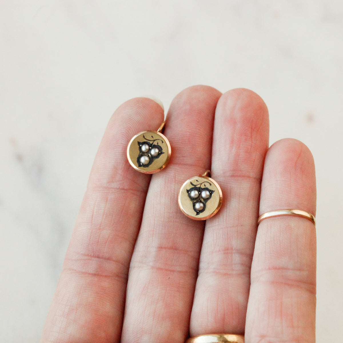Marnie Victorian Seed Pearl Grape Earrings