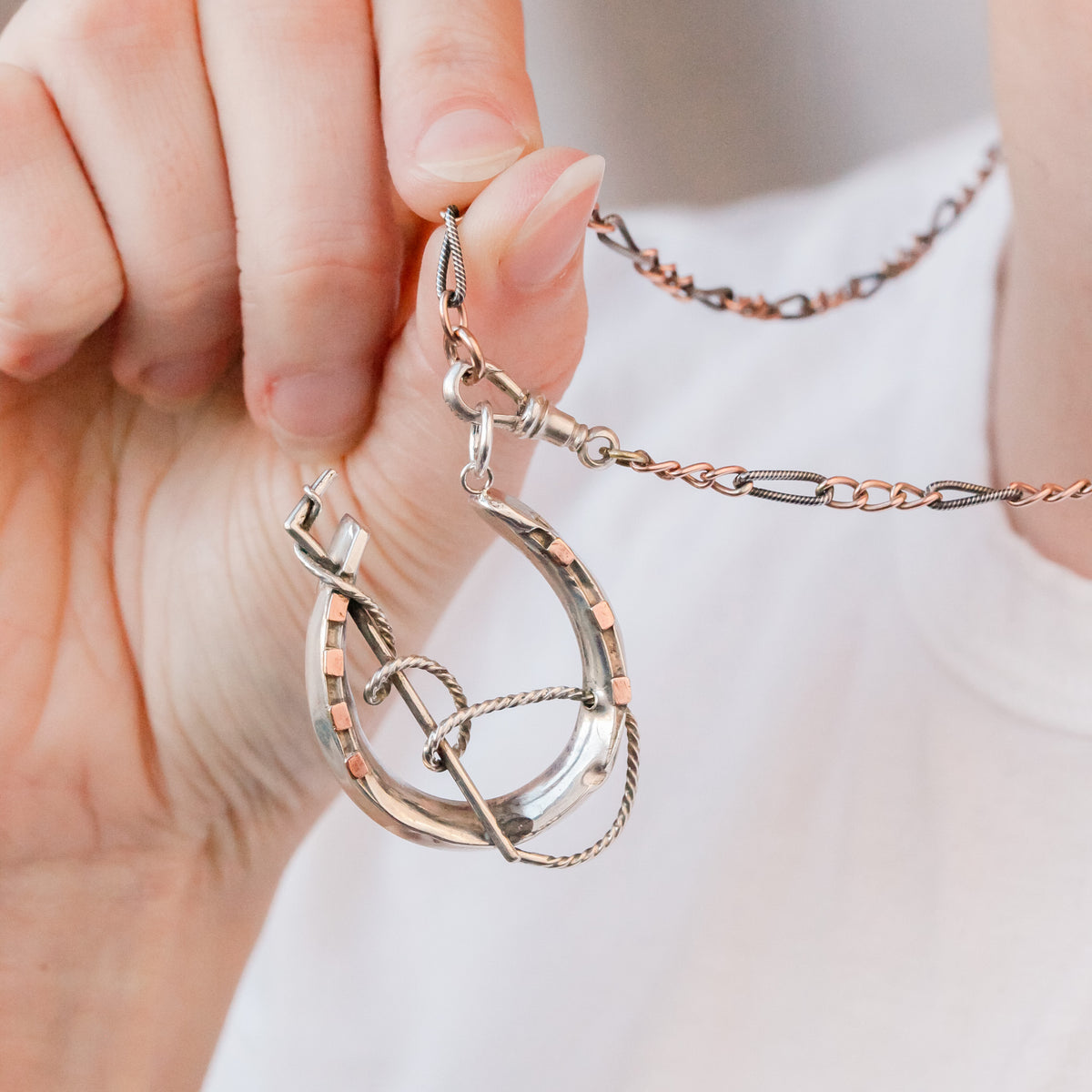 Victorian Horseshoe and Riding Crop Pendant