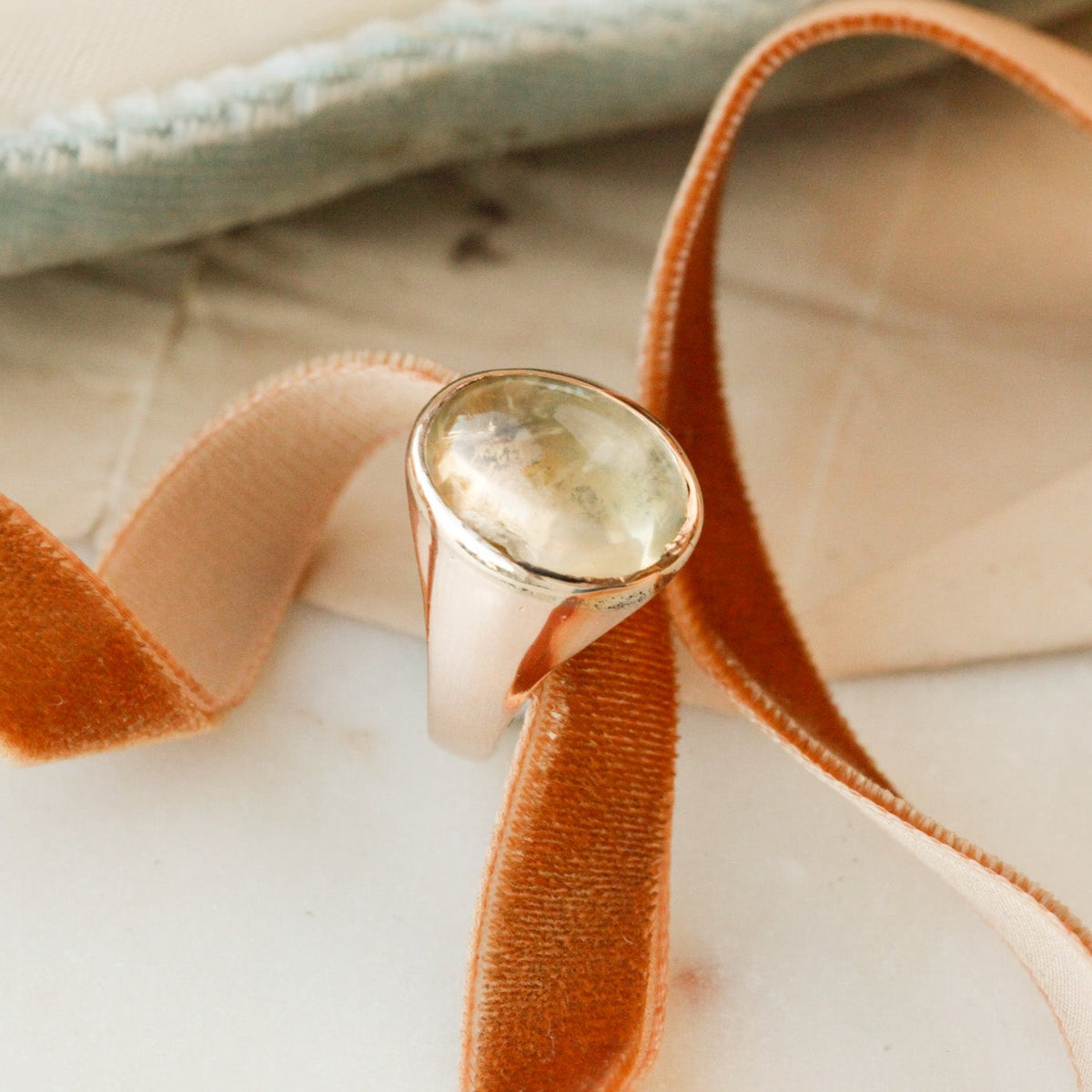 Eliza Victorian Golden Citrine Signet Ring