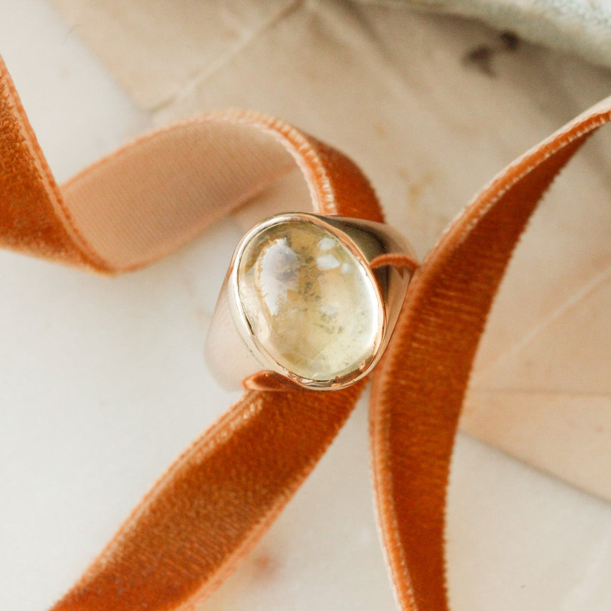Eliza Victorian Golden Citrine Signet Ring