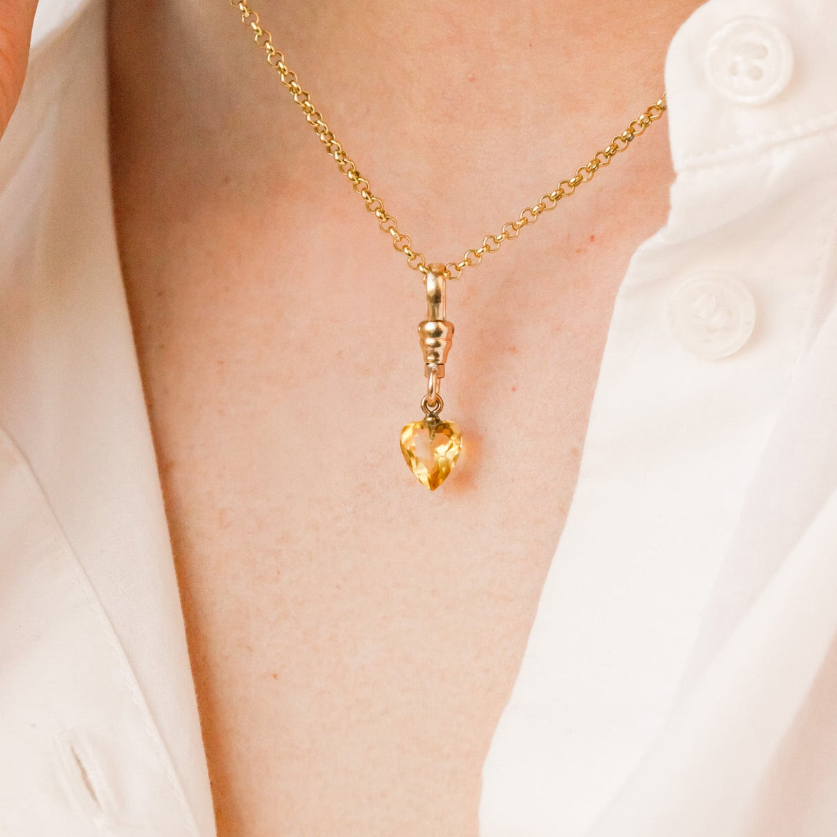 Allicent Citrine Heart Charms