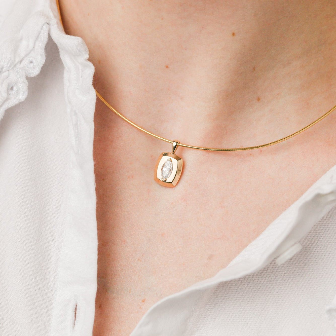 Classic Slim Gold Omega Necklace