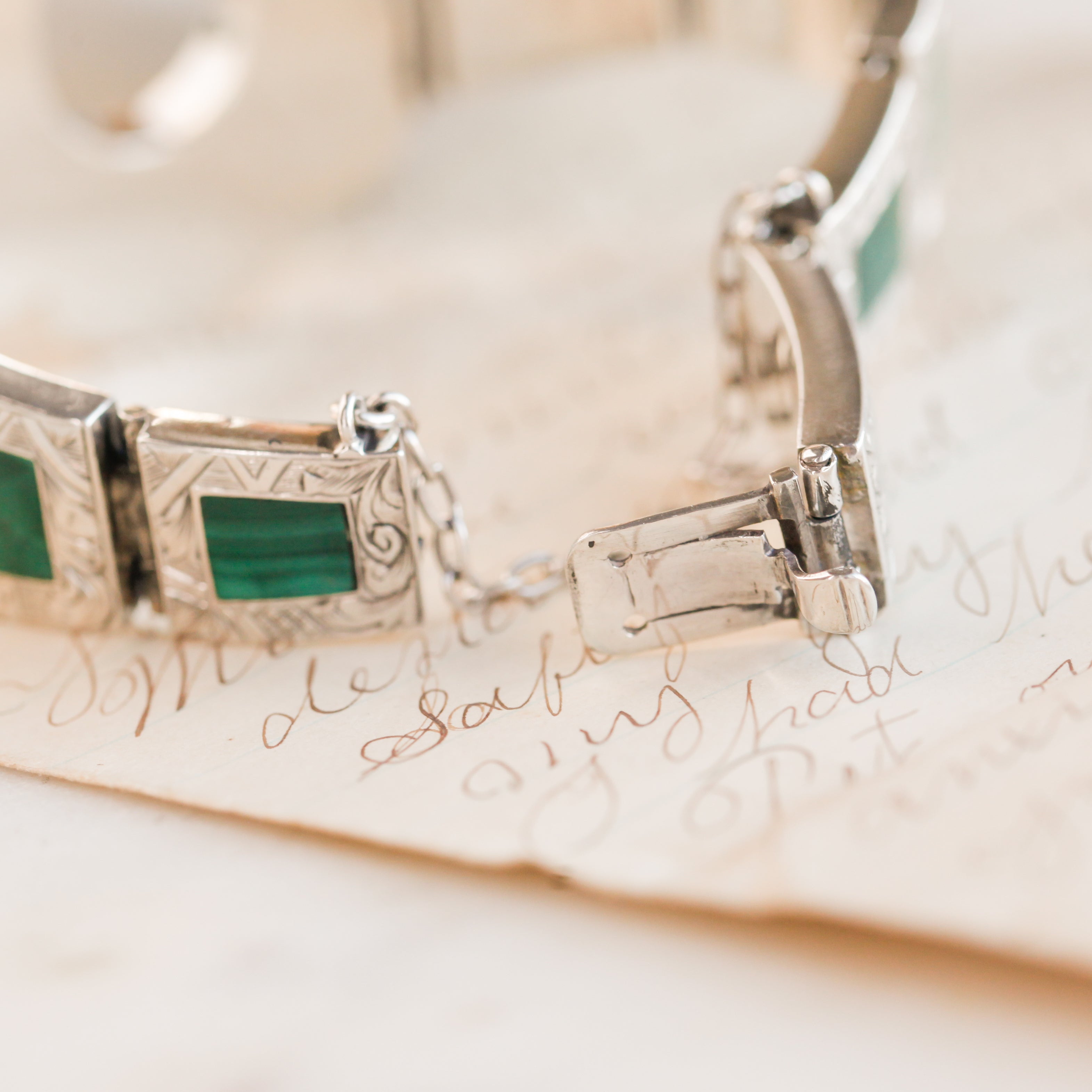 Joss Scottish Sterling Malachite Bracelet